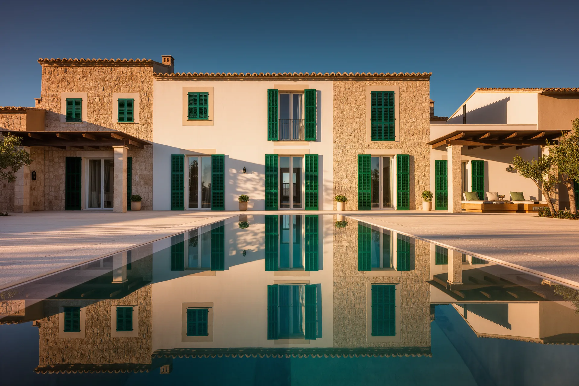 Traditionelle Häuser und moderne Immobilien in Sant Joan